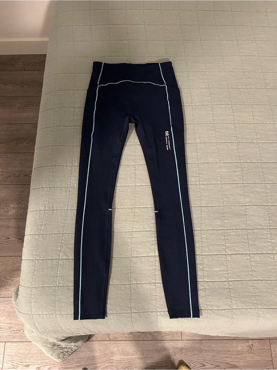 Bandit Pants - Bandit High-Rise Navy Leggings with Light Blue Contrast Piping